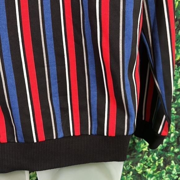 Urban Outfitters Small Vertical Striped Hoodie sweatshirt Red Blue Y2K 90s vibes - Picture 12 of 12